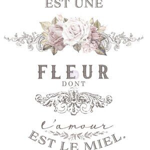 L'amour Est Le Miel~ Redesign with Prima Decor Rub On Transfer ~ DIY /Upcycling
